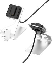 YONO Oplader Dock geschikt voor Fitbit Charge 5 / 6 / Fitbit Luxe - Oplaadstation en Houder - Oplaadkabel - Zilver