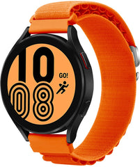 YONO Nylon Loop Bandje 20mm - Horlogebandje geschikt voor Samsung Galaxy Watch 7/6/5 / Pro / 4 / 3 / Active 2 - Polar Ignite / Unite – Huawei - Oranje