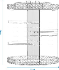 YONO Make Up Organizer Draaibaar Stand - Opbergsysteem voor Skincare / Parfum / Cosmetica / Lippenstift / Nagellak / Beauty Houder - 360° Roterend - Opbergdoos - Transparant