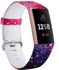 YONO Bandje geschikt voor Fitbit Charge 4/3 – Siliconen –Space – Large