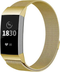 YONO Bandje geschikt voor Fitbit Charge 4 – Charge 3 – Milanees – Goud - Large