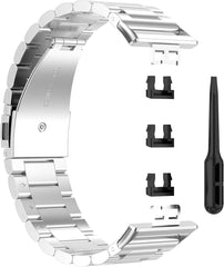 YONO Schakel Bandje geschikt voor Huawei Watch Fit - Stalen RVS Armband - Zilver