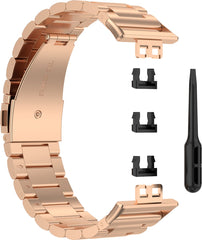 YONO Schakel Bandje geschikt voor Huawei Watch Fit - Stalen RVS Armband - Rose Gold