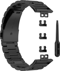 YONO Schakel Bandje geschikt voor Huawei Watch Fit - Stalen RVS Armband - Zwart