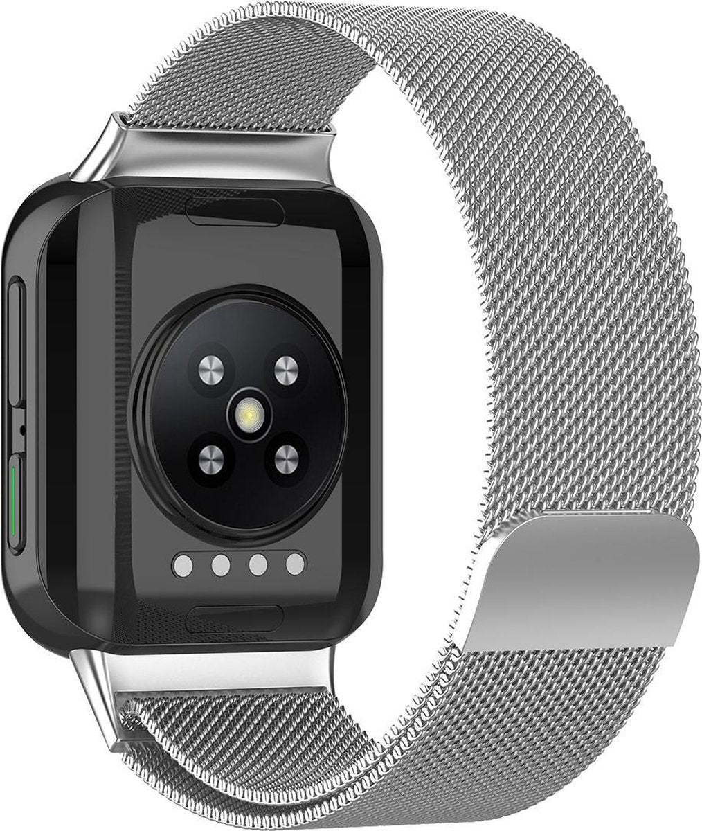 YONO Milanees Bandje geschikt voor Oppo Watch 41mm - Metalen Armband – Zilver