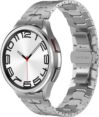 YONO Stalen Vlinder Bandje 20mm - Horlogebandje geschikt voor Samsung Galaxy Watch 7/6/5/4 (40/43/44/47mm Classic & Pro) - Zilver