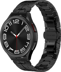 YONO Stalen Vlinder Bandje 20mm - Horlogebandje geschikt voor Samsung Galaxy Watch 7/6/5/4 (40/43/44/47mm Classic & Pro) - Zwart