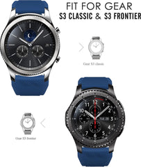 YONO Classic Bandje 22mm - Horlogebandje geschikt voor Samsung Galaxy Watch 46mm / 3 (45mm) / Gear s3 - Polar Vantage M2 / Grit X - Huawei Watch GT 3 (pro) / 2 - Amazfit GTR - Donkerblauw