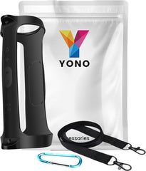 YONO Siliconen Hoes geschikt voor JBL Charge 4 - Case met Draagriem en Clip - Beschermhoes - Zwart