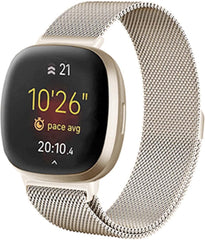 YONO Bandje geschikt voor Fitbit Versa 3 / Sense – Milanees – Champagne – Small