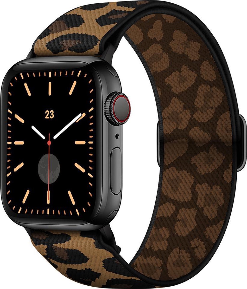 YONO Nylon Stretch Bandje geschikt voor Apple Watch - 42 / 44 / 45 / 49 mm - Jaguar