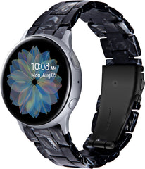 YONO Resin Schakel Bandje 20mm - Horlogebandje geschikt voor Samsung Galaxy Watch 7/6/5 / Pro / 4 / 3 / Active 2 - Polar Ignite / Unite – Huawei - Zwart