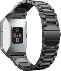 Metalen Armband geschikt voor FitBit Ionic – Premium RVS Schakel Bandje Zwart
