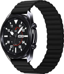 YONO Siliconen Link Bandje 20mm - Horlogebandje geschikt voor Samsung Galaxy Watch 7/6/5 / Pro / 4 / 3 / Active 2 - Polar Ignite / Unite – Zwart