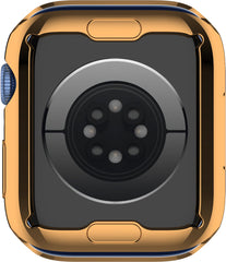 YONO Full Cover Bumper geschikt voor Apple Watch Series 7 / 8 / 9 (45 mm) - Screen Protector Hoesje iWatch - Rose Goud