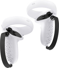 YONO Grip Case met Strap geschikt voor Oculus Quest 2 Touch Controller - Siliconen Bescherming Cover Accessoires Meta Quest 2 - 2 Stuks - Wit