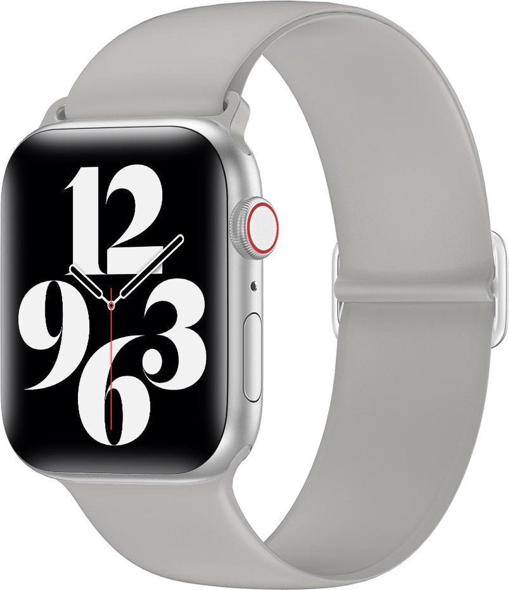 YONO Siliconen Stretch Bandje geschikt voor Apple Watch - 42 / 44 / 45 / 49 mm - Grijs