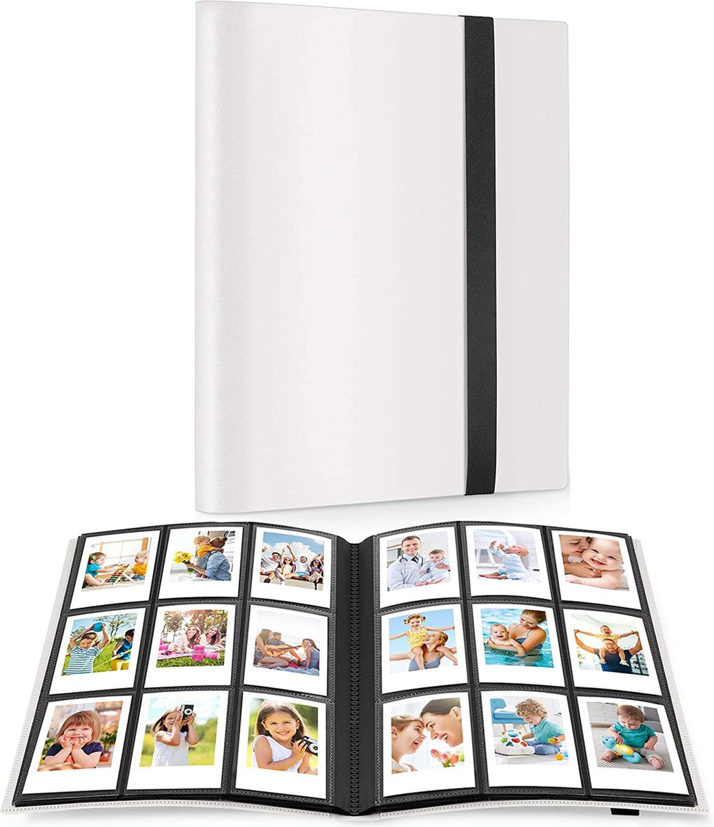 YONO Fotoalbum 360 voor Instant Camera Fotopapier - Fotoboek Geschikt voor Fujifilm Instax Mini 12 / 11 / 9 / 8 / 7s / 25 / 90 / Link / SP-2 / Liplay - Film Polaroid - Kodak - Square en Meer - Wit