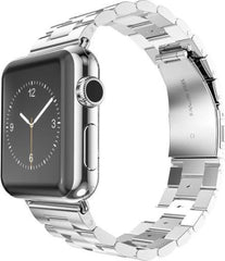 YONO Luxe Metalen Schakel Band geschikt voor Apple Watch - 38 mm - 40 - 41 - RVS Stalen iWatch Armband - Zilver