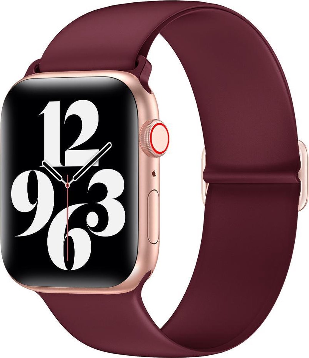YONO Siliconen Stretch Bandje geschikt voor Apple Watch - 42 / 44 / 45 / 49 mm - Rood