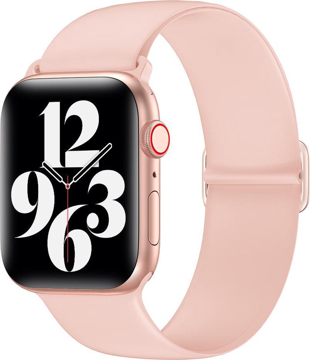YONO Siliconen Stretch Bandje geschikt voor Apple Watch - 42 / 44 / 45 / 49 mm - Roze