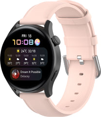 YONO Vacca Leer Bandje 22mm - Horlogebandje geschikt voor Samsung Galaxy Watch 46mm / 3 (45mm) / Gear s3 - Polar Vantage M2 / Grit X - Huawei Watch GT 3 (pro) / 2 - Amazfit GTR - Lichtroze