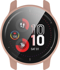 YONO Case geschikt voor Garmin Venu 2 Plus - Screen Protector Hoesje - Full Cover Bumper - Lichtroze