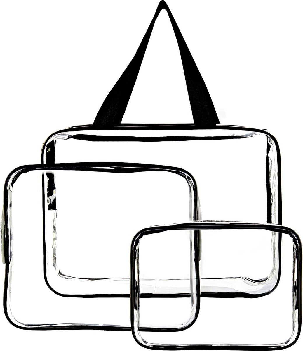 YONO Reis Doorzichtige Toilettas Set voor Toiletartikelen – Transparante Travel Organizer Bag 3-Pack