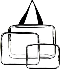 YONO Reis Doorzichtige Toilettas Set voor Toiletartikelen – Transparante Travel Organizer Bag 3-Pack