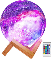 YONO Galaxy Maanlamp Draadloos - Tafellamp met LED Verlichting - Moon Planeet Lamp - Kinderkamer - Slaapkamer - 18cm