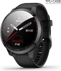 YONO Full Cover Bumper geschikt voor Garmin Venu 2S / Vivoactive 4S - Siliconen Case Screen Protector Hoesje - Zwart