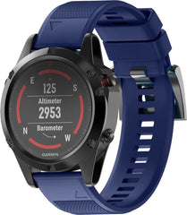 YONO Siliconen Sport Bandje geschikt voor Garmin Fenix 7 / 6 / 5 - Pro - Solar - Sapphire Edition - Donkerblauw