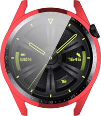 YONO Bumper geschikt voor Huawei Watch GT 3 - 46mm - Full Cover Soft Case - Hoesje - Rood