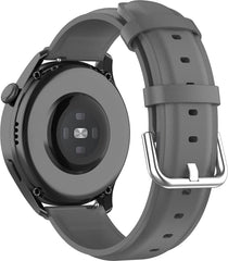 YONO Vacca Leer Bandje 22mm - Horlogebandje geschikt voor Samsung Galaxy Watch 46mm / 3 (45mm) / Gear s3 - Polar Vantage M2 / Grit X - Huawei Watch GT 3 (pro) / 2 - Amazfit GTR - Grijs