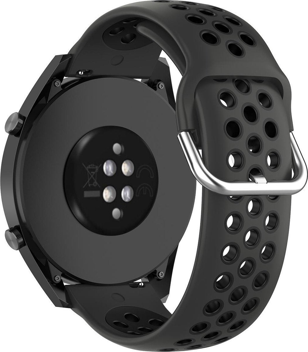 YONO Sport Air Smartwatch Bandje 20mm - Horlogebandje geschikt voor Samsung Galaxy Watch 7 / 6 / 5 / Pro / 4 / 3 / Active 2 - Polar Ignite / Unite – Huawei - Zwart