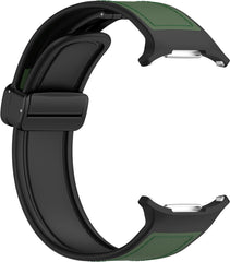 YONO Sport Leren Bandje geschikt voor Samsung Galaxy Watch Ultra 47mm - Siliconen en Leer Horlogebandje - Donkergroen