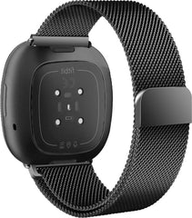 YONO Bandje geschikt voor Fitbit Versa 3 / Sense – Milanees – Zwart – Small