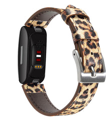 YONO Leer Bandje geschikt voor Fitbit Inspire 3 - Vervangende Lederen Armband - Leopard