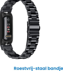 YONO Stalen Bandje geschikt voor Fitbit Inspire 3 - RVS Schakel Horlogeband - Zwart