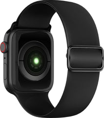 YONO Siliconen Stretch Bandje geschikt voor Apple Watch - 42 / 44 / 45 / 49 mm - Zwart