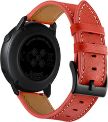 YONO Leer Bandje 20mm - Luxe Leren Horlogebandje geschikt voor Samsung Galaxy Watch 7/6/5 / Pro / 4 / 3 / Active 2 - Polar Ignite / Unite – Huawei - Rood