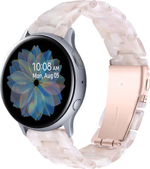 YONO Resin Schakel Bandje 20mm - Horlogebandje geschikt voor Samsung Galaxy Watch 7/6/5 / Pro / 4 / 3 / Active 2 - Polar Ignite / Unite – Huawei - Lichtroze