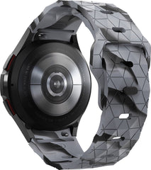 YONO Hexagon Bandje 20mm - Horlogebandje geschikt voor Samsung Galaxy Watch 7/6/5/4 (40/43/44/47mm Classic & Pro) - Camouflage Grijs