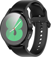 YONO Full Cover Bumper geschikt voor Samsung Galaxy Watch 4 40mm - Siliconen Case Screenprotector Hoesje - Zwart