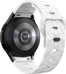 YONO Hexagon Bandje 20mm - Horlogebandje geschikt voor Samsung Galaxy Watch 7/6/5/4 (40/43/44/47mm Classic & Pro) - Wit