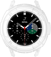 YONO Armor Bumper geschikt voor Samsung Galaxy Watch 4 46mm - Siliconen Case Hoesje met Ringbeschermer - Wit