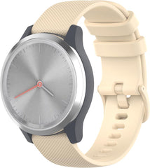 YONO Siliconen Sport Bandje 20mm - Horlogebandje geschikt voor Samsung Galaxy Watch 7 / 6 / 5 / Pro / 4 / 3 / Active 2 - Garmin Approach / Forerunner / Venu 2 Plus / SQ / Vivomove - Polar Ignite / Unite – Huawei - Lichtbruin