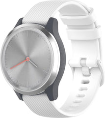 YONO Siliconen Sport Bandje 20mm - Horlogebandje geschikt voor Samsung Galaxy Watch 7 / 6 / 5 / Pro / 4 / 3 / Active 2 - Garmin Approach / Forerunner / Venu 2 Plus / SQ / Vivomove - Polar Ignite / Unite – Huawei - Wit