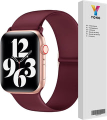 YONO Siliconen Stretch Bandje geschikt voor Apple Watch - 42 / 44 / 45 / 49 mm - Rood
