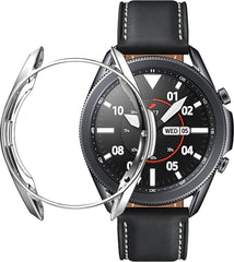 Bumper geschikt voor Samsung Galaxy Watch 3 41mm – Siliconen Case Screenprotector – Zilver